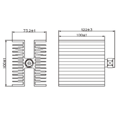 Impedance:50Ω; Power:100W; VSWR：≤1.25;  800-3700MHz 100W load