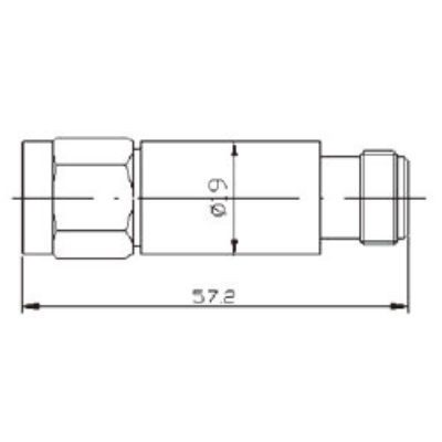 Impedance:50Ω; Power:5W; VSWR：≤1.25;  800-3700MHz 5W attenuator