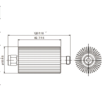 Impedance:50Ω; Power:50W; VSWR：≤1.25;  800-3700MHz 50W attenuator