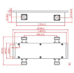 800～3700MHz Impedance：50Ω; VSWR：≤1.25 Ordinary (N-F) bridge